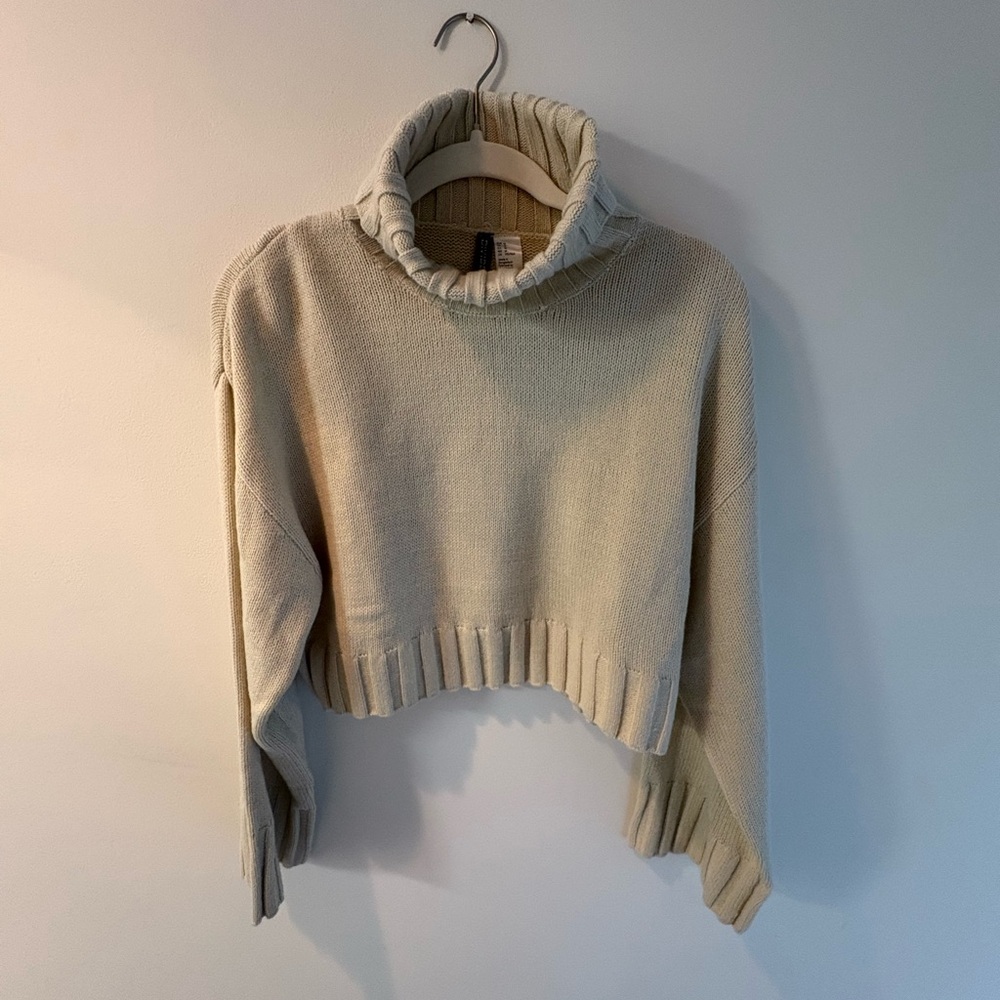 H&M Cream Cowl Neck Sweater